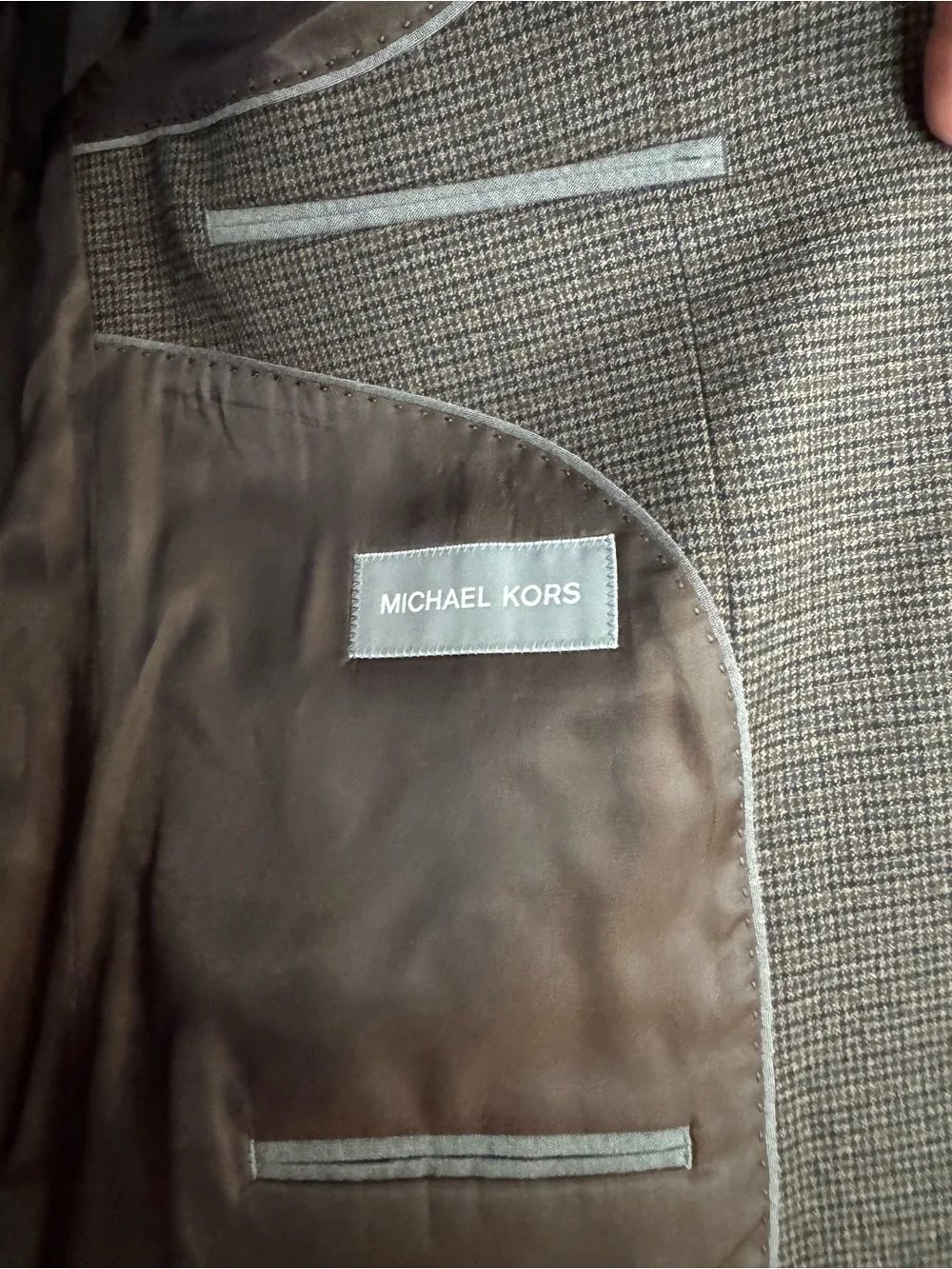 Michael Kors Men's Herringbone Gray Two-Button Blazer